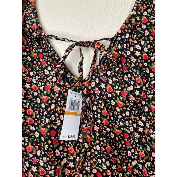 NWT Jolie & Joy Floral Dress Side Cut Outs V-Neck Mini Size 3X #339 - Picture 7 of 12